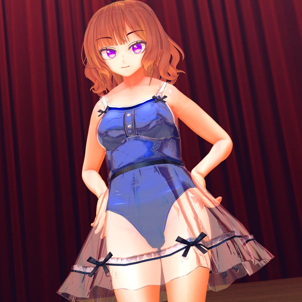 Mildes_Licht's tweet photo. 透明衣装の練習も兼ねた、ワンピースの下にスク水着せたくて作ったDLC『リボンワンピース』のおすそ分けNPR品です。 胴体にある蓋がモデルを弄らないと除去できず色々妥協せざるを得なかったものですがそれでもよろしければ。 一応半透明の通常版もあります。 
https://t.co/TTEnWeZIhP
#COM3D2 https://t.co/3BatKVdCJ9
