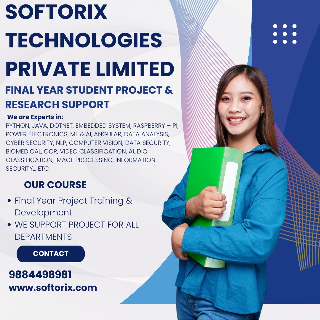 orixprojects's tweet image. One-Stop Solution for All Degree Students (2025–2026)**
We provide **complete guidance and hands-on support** to help you plan, develop, and complete your final year project successfully — from idea to viva!
📱 Call/WhatsApp: +91 98844 98981
#FinalYearProject
#ProjectSupport