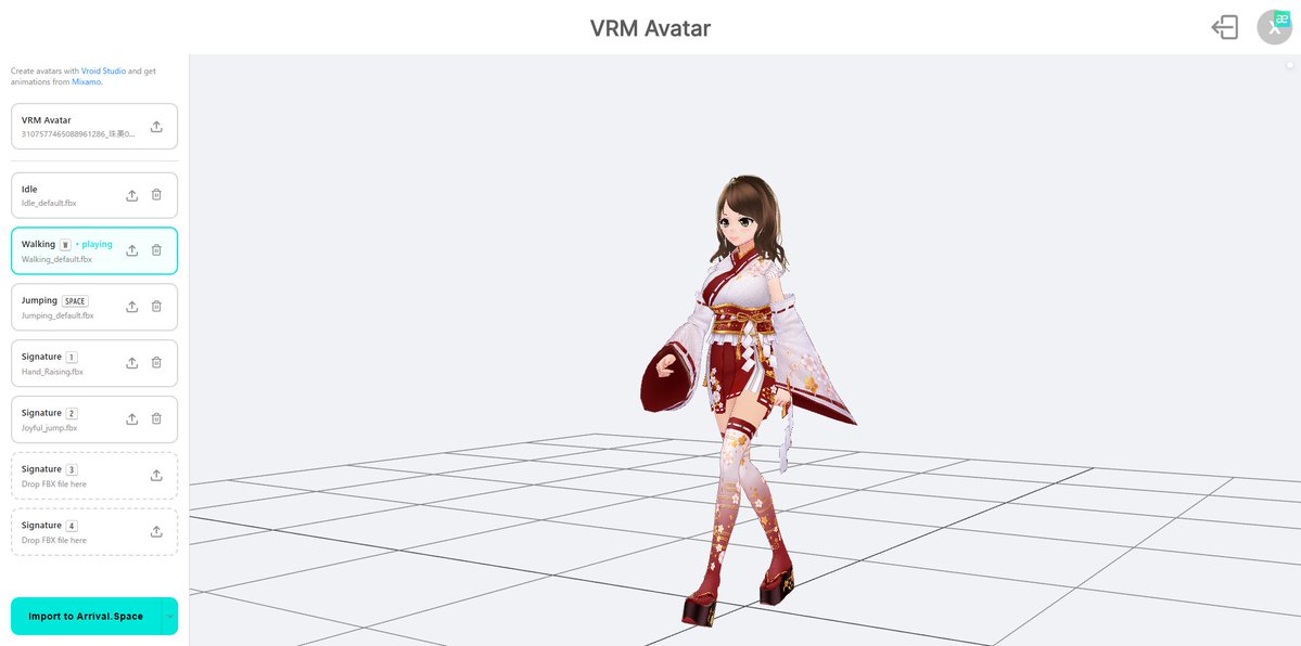 Shimotuki2012's tweet image. Arrival.Space、ついにバージョン0.83でVRM0.0/1.0対応したみたいで嬉しい!付属アニメーションはmixamoで追加でFBXインポート出来る模様。出来れば今後、マテリアル調整とフェイシャル対応もしてくれると良いな😂
#3DCG #arrival_space #VRM #VRoid