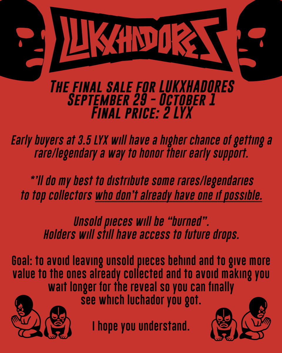 LeoIsidro92's tweet image. FINAL SALE LAST CHANCE!! @_universalpage #LUKSO

Runs from Sept 29 – Oct 1

2 $LYX

The reveal will happen after verifying everything.

🙏 I hope you understand, and thanks to everyone!

universal.page/drops/lukxhado…