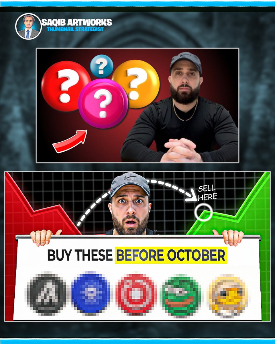 saqibartworks1's tweet image. 🚀 Day 7 of my 30 Thumbnails in 30 Days Challenge 🎨🔥

Here’s today’s recreated thumbnail 👇
For @CryptoJon__

What do you think  W or L? 🗣️

Every day = a new design.
Want YOUR thumbnail leveled up? 👉 Hit my DMs.

#30Thumbnails30Days #YouTubeGrowth