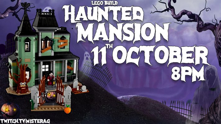 M1sterAG's tweet photo. HAUNTED MANSION LEGO BUILD + GIVEAWAY
Mark your calendar: October 11th 8pm bst
Join us for a spooky LEGO build and a chance to win some awesome prizes.
Details coming soon.
#LEGO #LEGOGiveaway #HauntedMansion #SpookyBuild #AFOL https://t.co/Hi7uSX0rs2