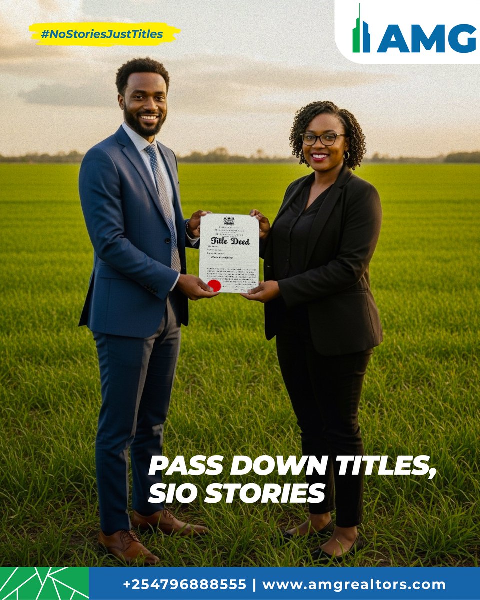 Stories don’t build legacies - titles do. 

For 13 years, AMG has helped families secure their future with verified land and title deeds. Your heritage begins here. #NoStoriesJustTitles #13yearsofturningdreamstodeeds