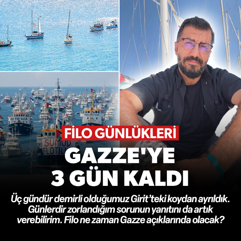 yenisafak's tweet photo. Yaklaşık 24 saattir kesintisiz olarak açık denizdeyiz. Hava koşulları olumlu seyreder ve başka maniler çıkmazsa Gazze’ye yaklaşık 3 günlük bir yolumuz kaldı.

✍️ Ersin Çelik