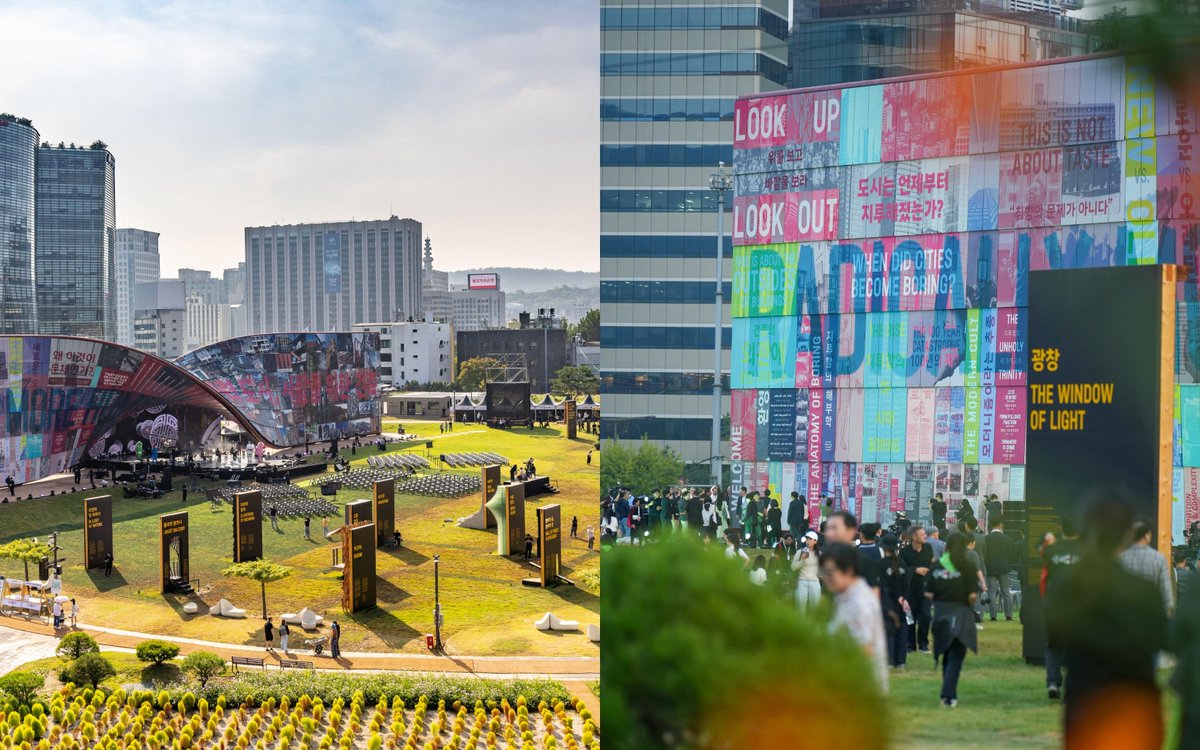 seoulmania's tweet image. 🏛️가을 도심, 건축 축제가 한창!
#서울도시건축비엔날레 ✨

세계적 디자이너 토마스 헤더윅 총감독!
송현 녹지광장 조형물·서울도시건축전시관 전시,
시민참여 프로그램까지 모두 무료✨

🗓 9.26~11.18
📍 열린송현 녹지광장·서울도시건축전시관
🔗 seoulbiennale.org