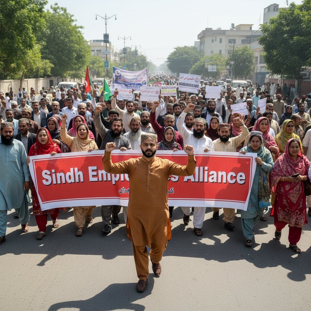 rakeshmoorani's tweet photo. Employees of Sindh have given decades of service and now their pensions &amp; rights are being snatched away.
This is not reform, this is cruelty.
We stand united until justice is served!
@saeedsangri @iAliOfficial @ArbabAmbreen @durrania
@E_4_Education

#JusticeForSindhEmployees https://t.co/nJXX118fp0