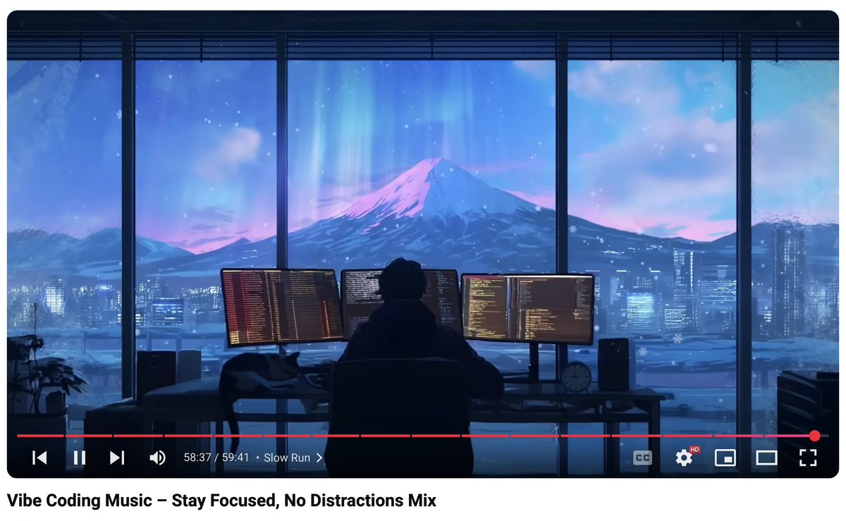 _komlraj's tweet image. The concept of VIBE CODING is real-we've all been doing it.
But when you find the actual music titled "Vibe Coding" it’s next level.
Big shoutout to the @YouTube algorithm for delivering this pure flow state. Time to build the vision. 🚀
#DeveloperVibes #codeflow #tech
