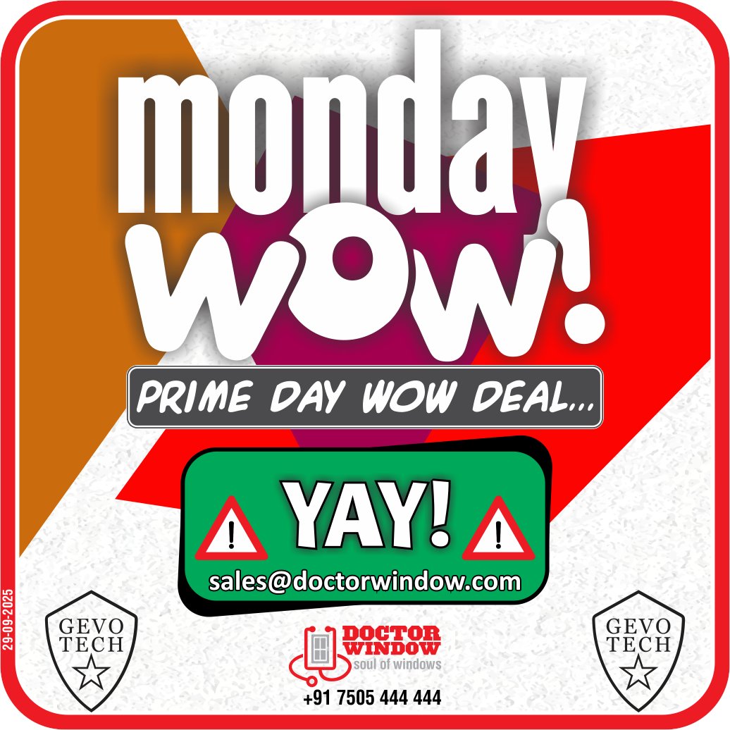 DOCTORWINDOW_IN's tweet image. 𝗪𝗢𝗪 𝗗𝗘𝗔𝗟 𝗔𝗟𝗘𝗥𝗧!
Get premium-quality products at affordable prices – only with @DOCTORWINDOW_IN .

Contact @DOCTORWINDOW_IN  at +𝟗𝟏 𝟕𝟓𝟎𝟓 𝟒𝟒𝟒 𝟒𝟒𝟒 or email at 𝘀𝗮𝗹𝗲𝘀@𝗱𝗼𝗰𝘁𝗼𝗿𝘄𝗶𝗻𝗱𝗼𝘄.𝗰𝗼𝗺.

#doorroller #slidingdoor #doctorwindow #soulofwindows