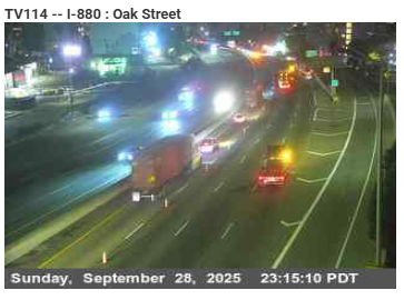 KCBSAMFMTraffic's tweet photo. #Oakland -- The two right lanes are closed for overnight roadwork on northbound #Interstate880 from High Street to #Highway980. (Photo: @CaltransD4) #KCBSTraffic. https://t.co/6h9PlLHNH1