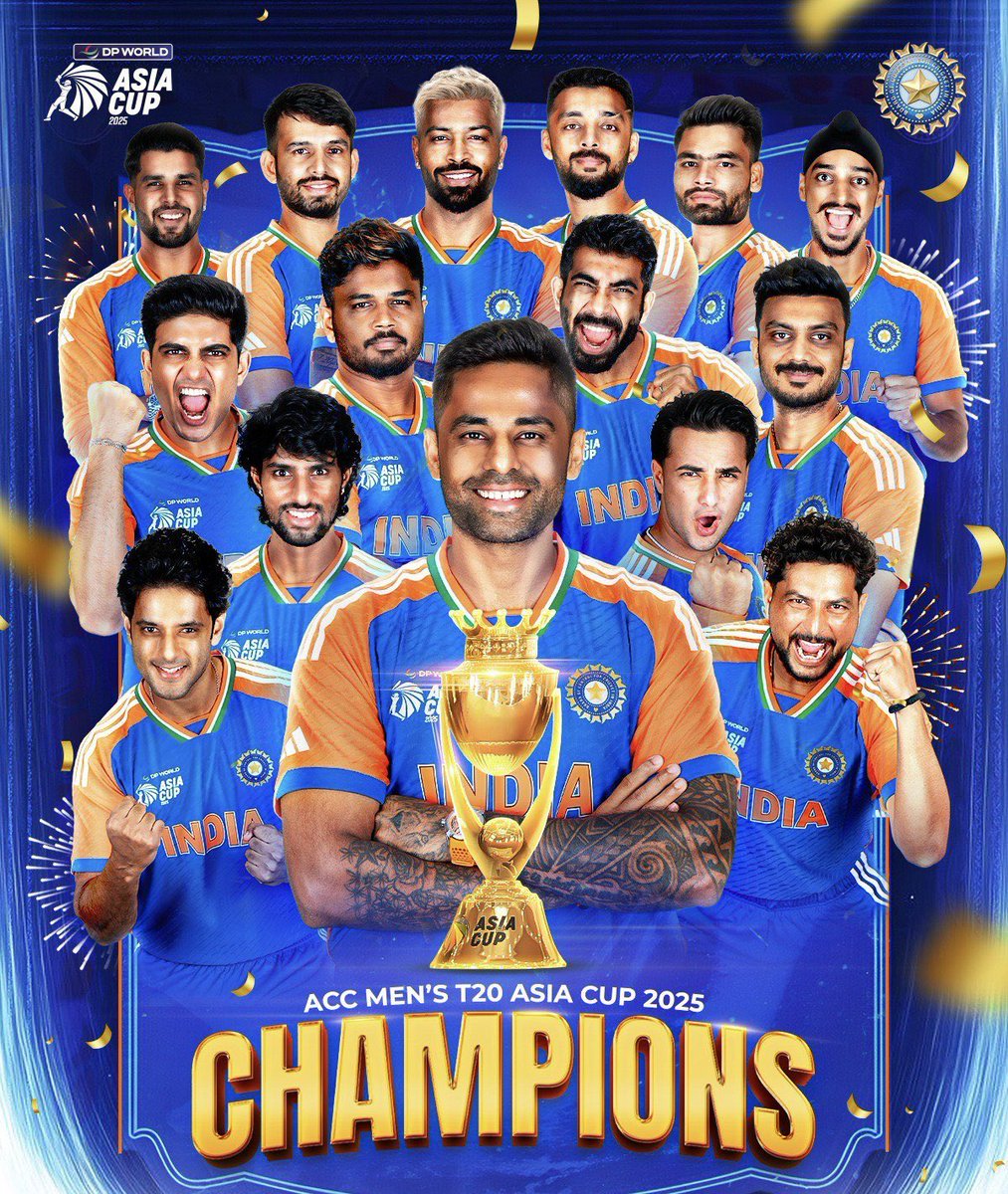 Thesauravgurjar's tweet image. Congratulation team Bharat 🇮🇳

#AsiaCup2025 #INDvsPAK #IndianCricket