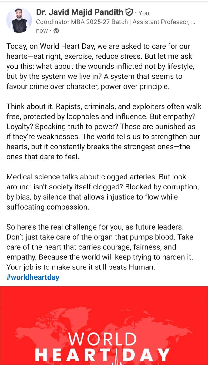 World Heart Day.. 
Take care of The Heart
#worldhea