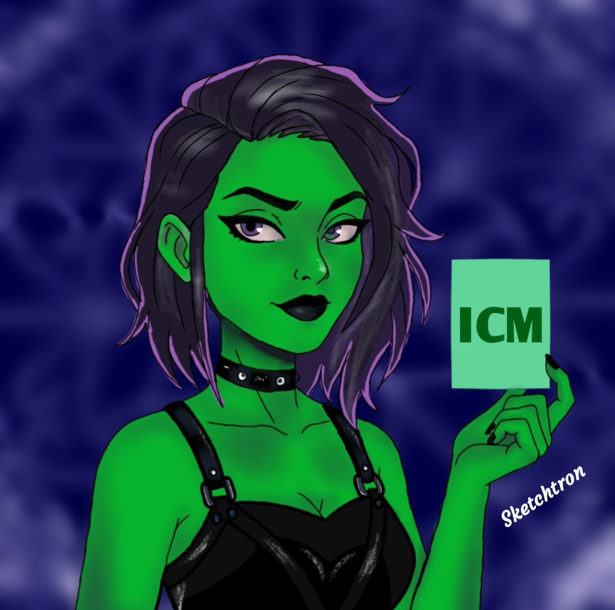 sketch_tron's tweet image. Every cult leaves its mark… ICM just happens to leave it in green 💚 

Here’s my tribute to the Investor Center Cult.

Drew this piece to capture the spirit; sharp, dark, and unshakable.

One card, one belief, one movement. 

@icmdotrun 
@7VoMercy 
@icmdotnews 
@icmxio