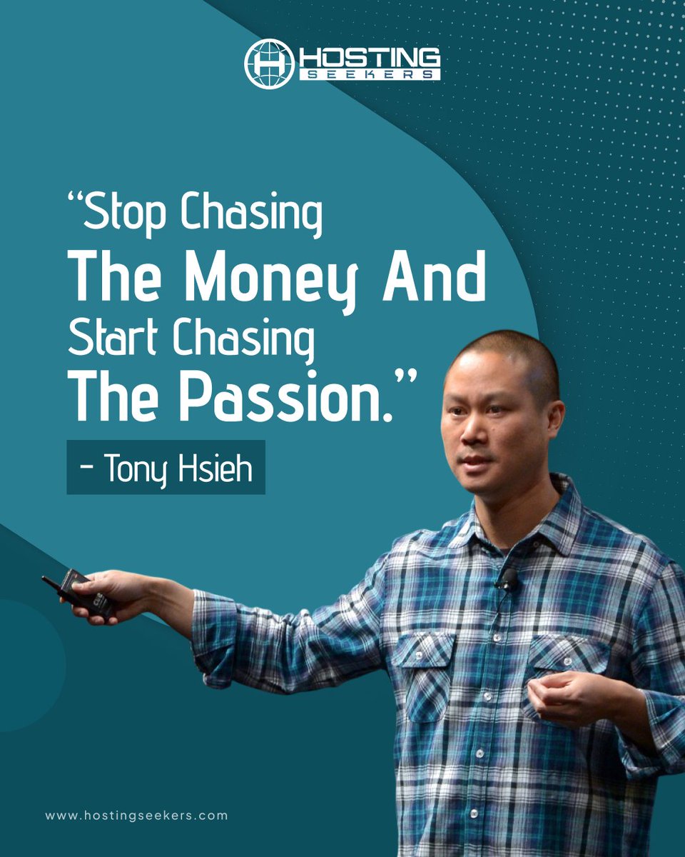 Hostingseekers1's tweet image. ✨ 𝗠𝗼𝗻𝗱𝗮𝘆 𝗠𝗼𝘁𝗶𝘃𝗮𝘁𝗶𝗼𝗻 ✨

Sometimes we get so busy running after money that we forget why we started in the first place. 

Passion is what keeps us excited, curious, and moving forward, even on tough days.
.
.
#MondayMotivation #TonyHsieh #HostingSeekers