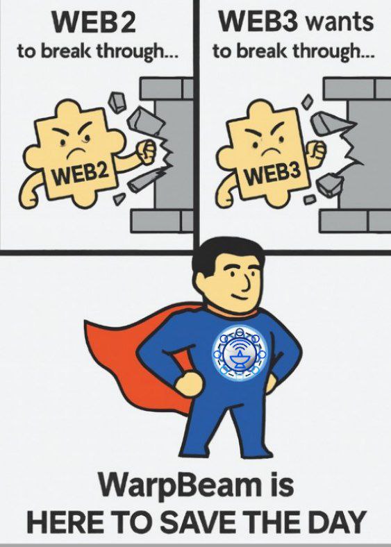 **"Web2 forced its way through.
Web3 is still trying to break through.
  WarpBeam isn’t trying, we’re BUILT to shatter walls.

<a href="/WarpBeam_io/">WarpBeam</a>? We just walk through the wall 

The wall isn’t the problem. The solution is WarpBeam

When breaking through isn’t enough… WarpBeam comes