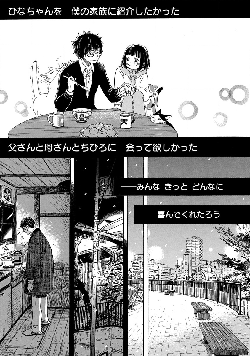Kewl0210's tweet image. Fun fact about 3-Gatsu no Lion volume 18. Umino-sensei just straight up replaced ALL the text in this page so it just says a totally different thing. And this is a chapter that came out 3 months ago. Old -&amp;gt; New