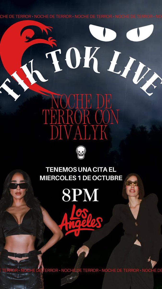 Cesar SV (@cesarsv95) on Twitter photo Prepárense team!! Se viene:
NOCHE DE TERROR CON DIVALYK 👻 
Miércoles 1 de Oct; 8 pm hora Los Ángeles 
Se subirán al live con Mane Y Diva, las personas que cumplen con los siguientes requisitos:
• Tener una historia de terror 🎃 
• Un disfraz🥸 
• Una vela🕯️ 
#ManelykGB Prepárense team!! Se viene:
NOCHE DE TERROR CON DIVALYK 👻 
Miércoles 1 de Oct; 8 pm hora Los Ángeles 
Se subirán al live con Mane Y Diva, las personas que cumplen con los siguientes requisitos:
• Tener una historia de terror 🎃 
• Un disfraz🥸 
• Una vela🕯️ 
#ManelykGB
