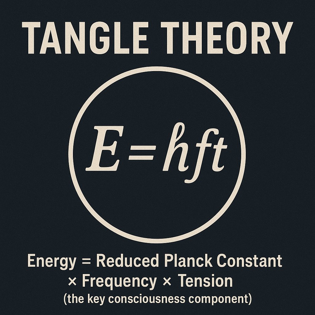 TangleTheory's tweet image. #TangleTheory 
E = ℏft
Energy = Reduced Planck Constant × Frequency × Tension (the key consciousness component)