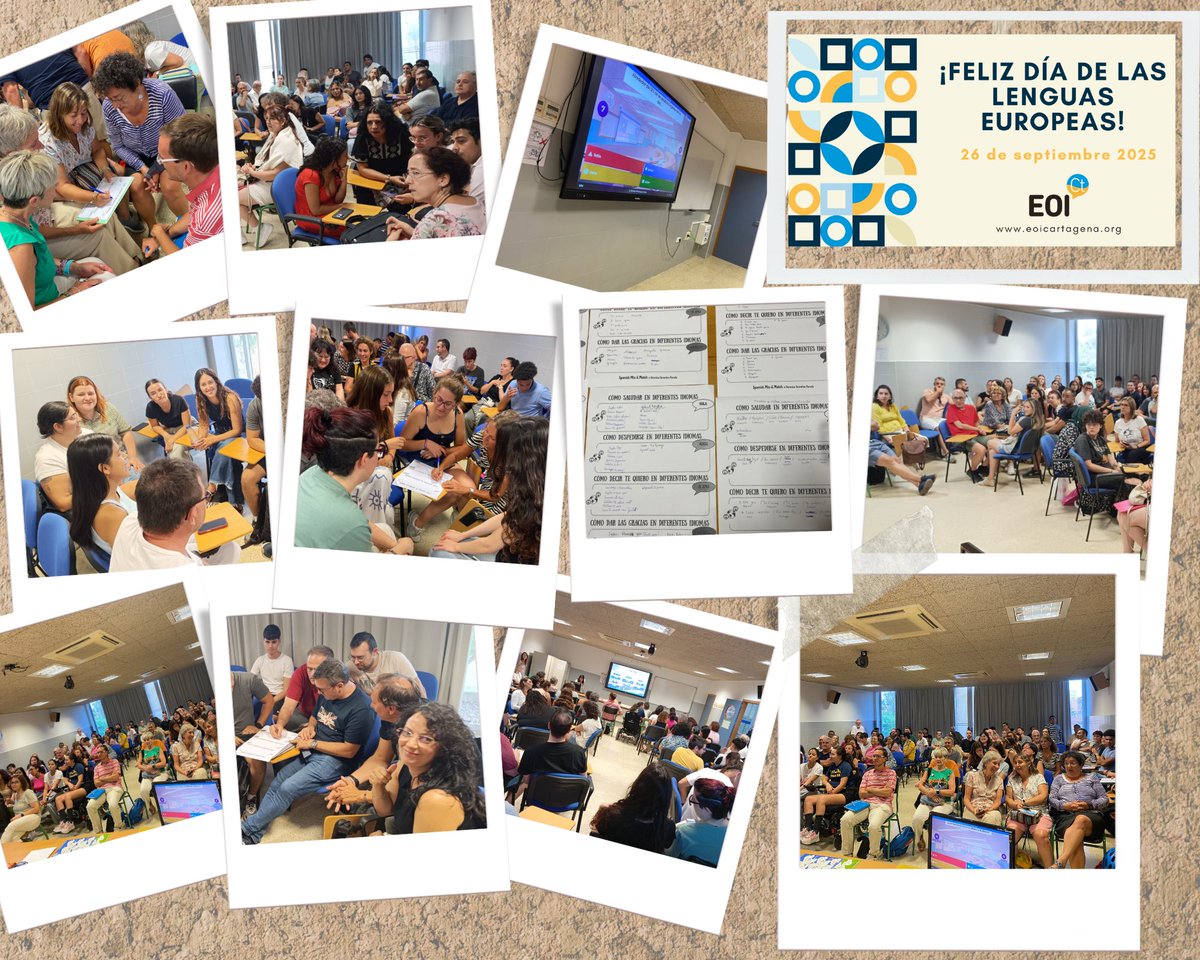 EOICartagena's tweet photo. La semana pasada celebramos en @EOICartagena  el #diaeuropeodelaslenguas y nuestros/as alumnos/as pudieron disfrutar de diferentes actividades en diferentes idiomas ¡Fue un éxito total!
¡Muchas gracias a todos/as por participar! @Educarm @AytoCartagenaES @AMPREOI @JuventudCT https://t.co/DoCh57afU8