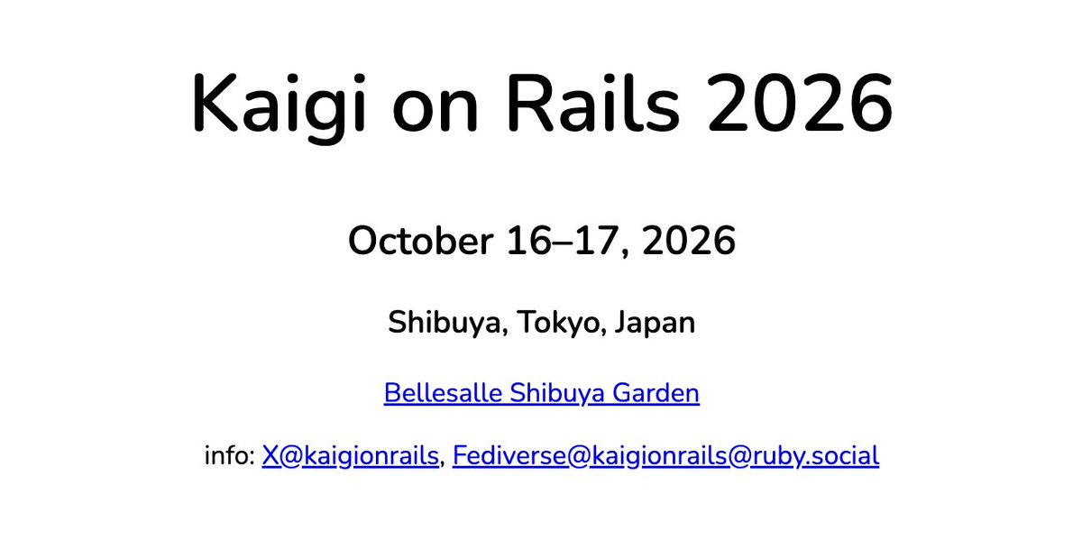 ということで 2026 もやりますよ #kaigionrails 
kaigionrails.org/2026/