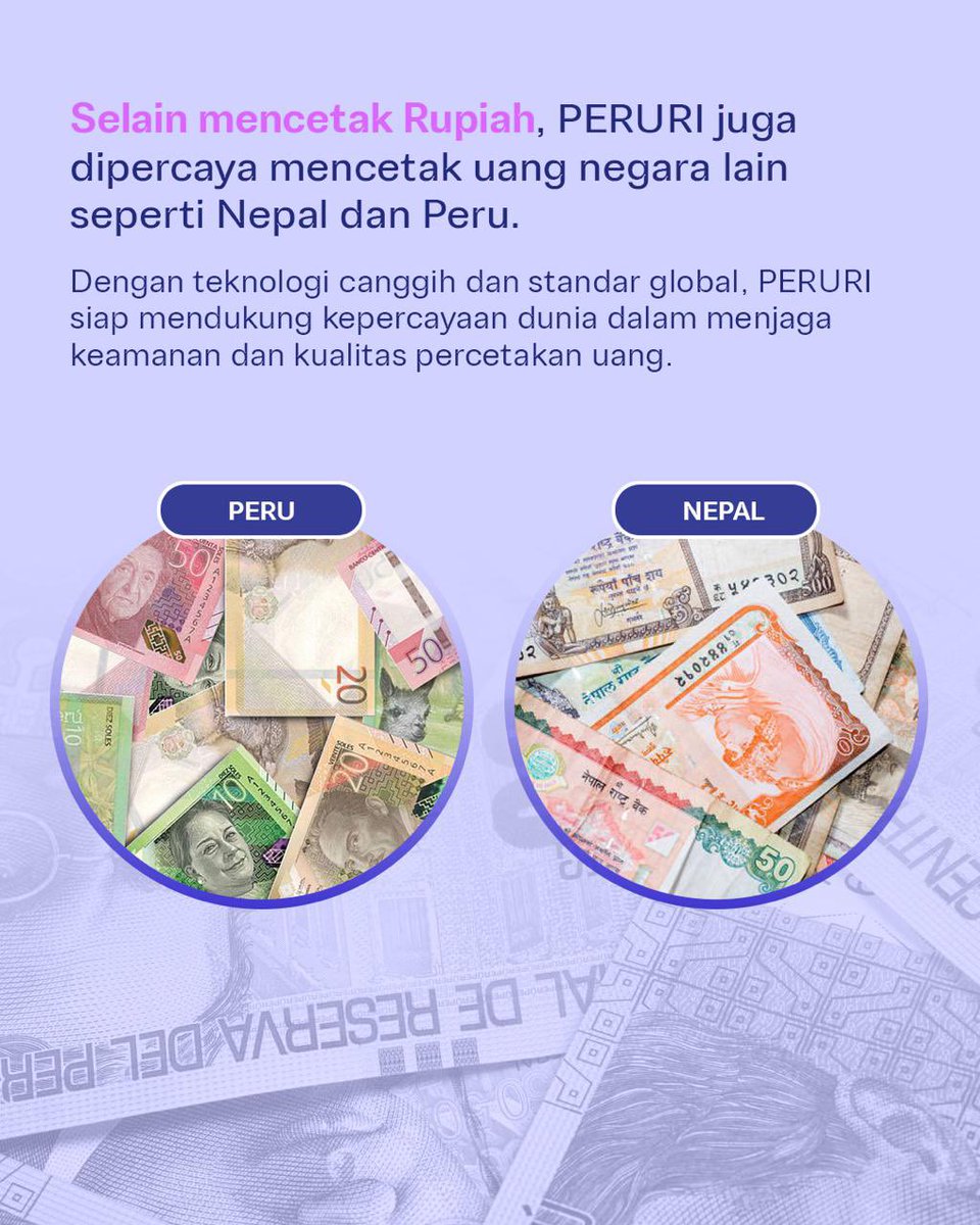 riereyey's tweet photo. PERURI dipercaya tidak hanya di Indonesia, tetapi juga oleh negara lain untuk mencetak mata uang dan dokumen berharga.

#PerusahaanTeknologiHighSecurity #InnovationforASovereignFuture #KemajuanBerdaulat #InovasiKeamananTinggi #PeruriGovTechIndonesia #TrusteeOfSovereignty https://t.co/lsyhMa2NHU
