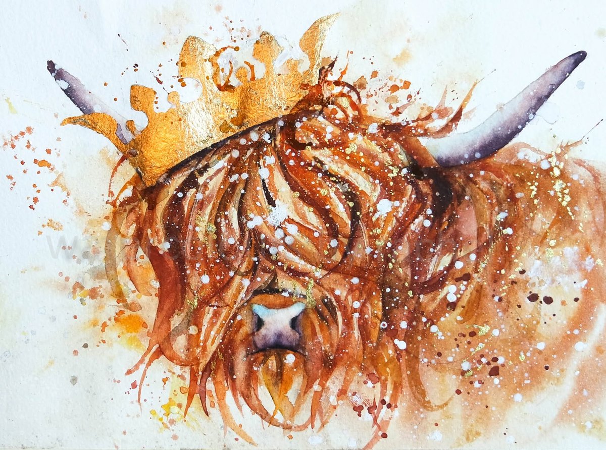 King Hamish.

Happy Monday x 

#watercolour #HighlandCow #Hamish #watercolor #Cow #Character #painting #fun #art #paint #character #watercolourpainting #artist #inspiration