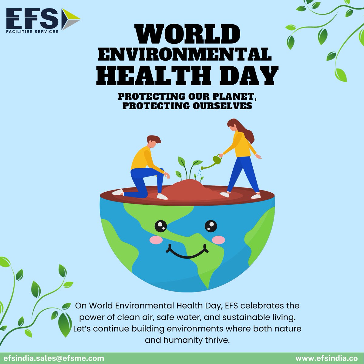 EFS_India's tweet image. At EFS, we recognize the vital connection between environmental well-being and human health. On this World Environmental Health Day, we reaffirm our commitment to sustainable practices, safe environments, and a healthier future for all.
#WorldEnvironmentalHealthDay