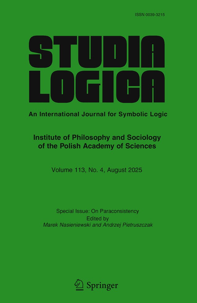 SpringerMath's tweet image. #StudiaLogica Volume 113 Issue 4 (August 2025)

Special Issue: On Paraconsistency
Edited by Nasieniewski Marek and Pietruszczak Andrzej 🇵🇱

#Freeaccess til November 6, 2025
🔓Download now 👉 link.springer.com/journal/11225/…