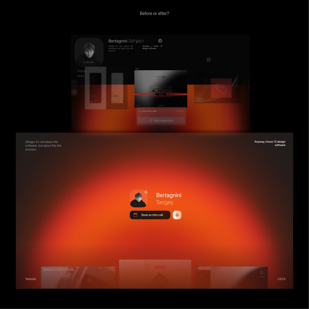 New personal website coming soon

- Clarity 
- Less friction
- Smoother

Before or After?