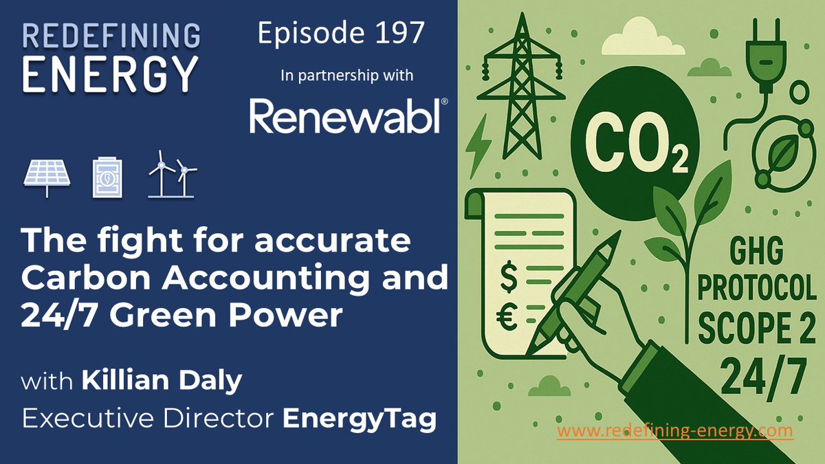 🎙️Ep197.  The fight for accurate Carbon Accounting and 24/7 Green Power
#applepodcast podcasts.apple.com/gb/podcast/red… 
#spotify open.spotify.com/show/4FDIRo16s…

<a href="/gerardreid14/">Gerard Reid</a> is away, so <a href="/MegaWattXinfo/">Laurent Segalen</a> brought in another Irishman <a href="/energykillian/">Killian Daly</a> <a href="/energy_tag/">EnergyTag</a> to discuss GHGProtocol and 247 CFE