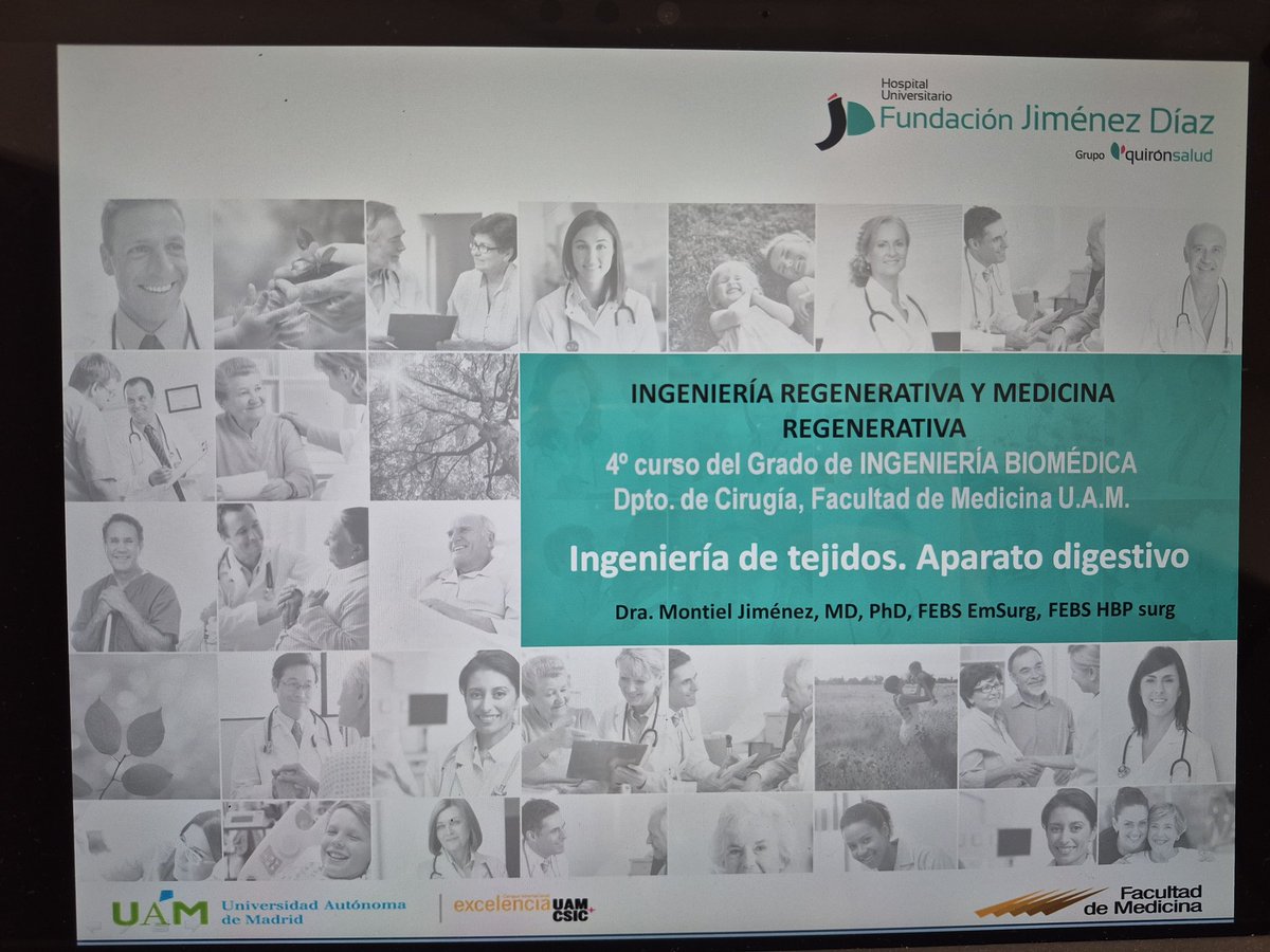 A punto de empezar la clase de Ingeniería Biomédica en un nuevo curso de la <a href="/UAM_Madrid/">UAM Autónoma Madrid</a>. Hoy hablamos de Ingeniería de tejidos en el aparato digestivo 🤓 <a href="/cirujanayhumana/">Cirujana y Humana</a>  <a href="/Hospital_FJD/">Fundación Jiménez Díaz</a>