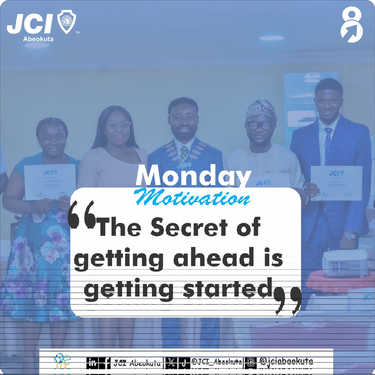 JCI_Abeokuta's tweet image. ⏰ Here&apos;s your weekly early morning reminder to get started in order to get ahead.

Happy Monday 😊

#mondaymotivation
#EngageElevateExcel
#JCIAbeokuta
#JCINigeria
#ELV8
#JCI