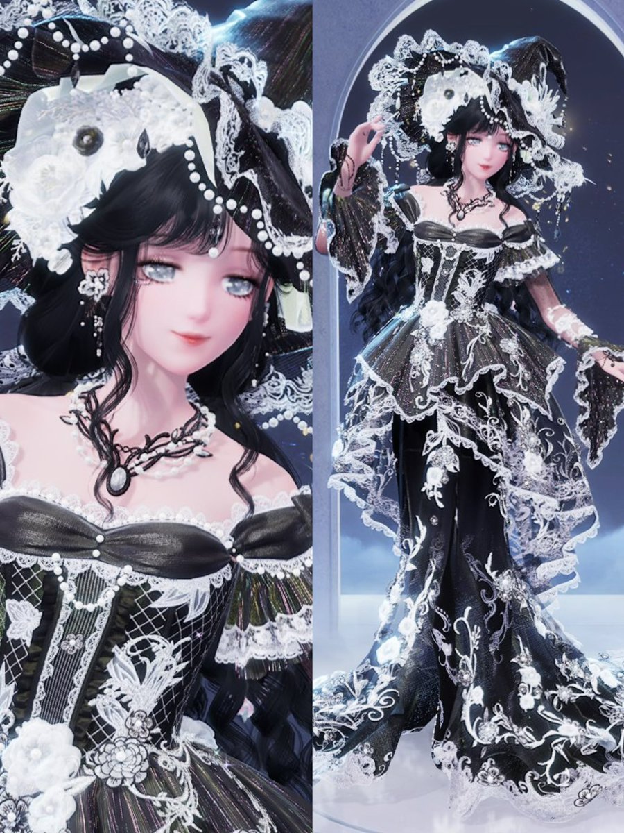 𝘛𝘩𝘦 𝘸𝘪𝘵𝘤𝘩 𝘪𝘯 𝘣𝘭𝘢𝘤𝘬 𝘢𝘯𝘥 𝘸𝘩𝘪𝘵𝘦. | ꒰ AKQyhuGux2V# ꒱
#infinitynikki