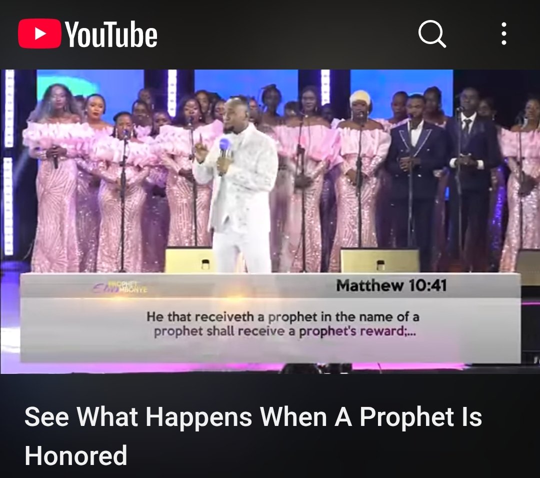 The Lord knew that a Prophet of God is not unanimously received. Hence, he placed a Reward to receiving a Prophet.

See What Happens When A Prophet Is Honored
youtu.be/3Jbtnn9F15Y?si…
#ProphetElvisMbonye