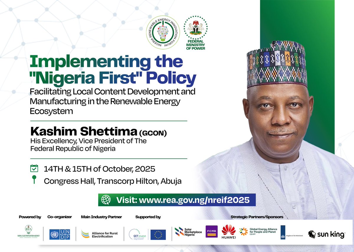 TheREANigeria's tweet image. 📢 This week, we officially unveil the official #NREIF2025 app for a full in-event experience. Visit rea.gov.ng/nreif2025 to register and secure your spot to attend.

To book an exhibition booth at #NREIF2025, contact:
📨Delphine Ndunda.
Delphine.ndunda@rea.gov.ng…