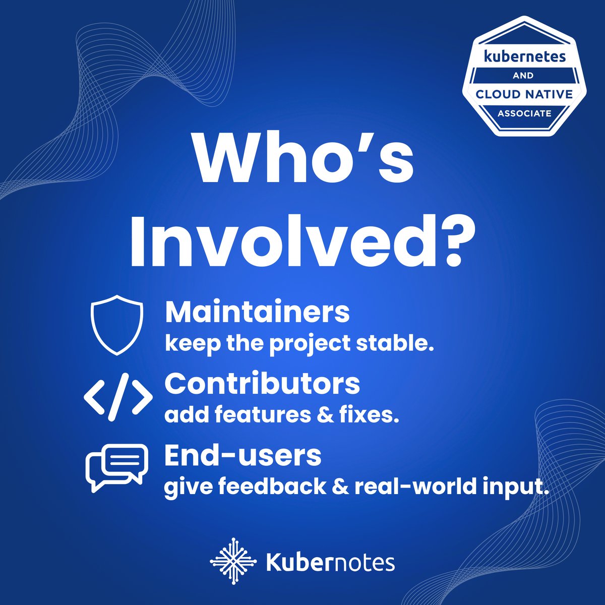Kubernotes_'s tweet image. 🌍 OFFICIAL WEBSITE: kubernotes.org

Who runs Kubernetes? Not one company — the CNCF community.
Roles include maintainers, contributors, and end-users. Open governance = open innovation.

#KCNA #CNCF #OpenSource #KubernetesCommunity #CloudNative #TechCommunity