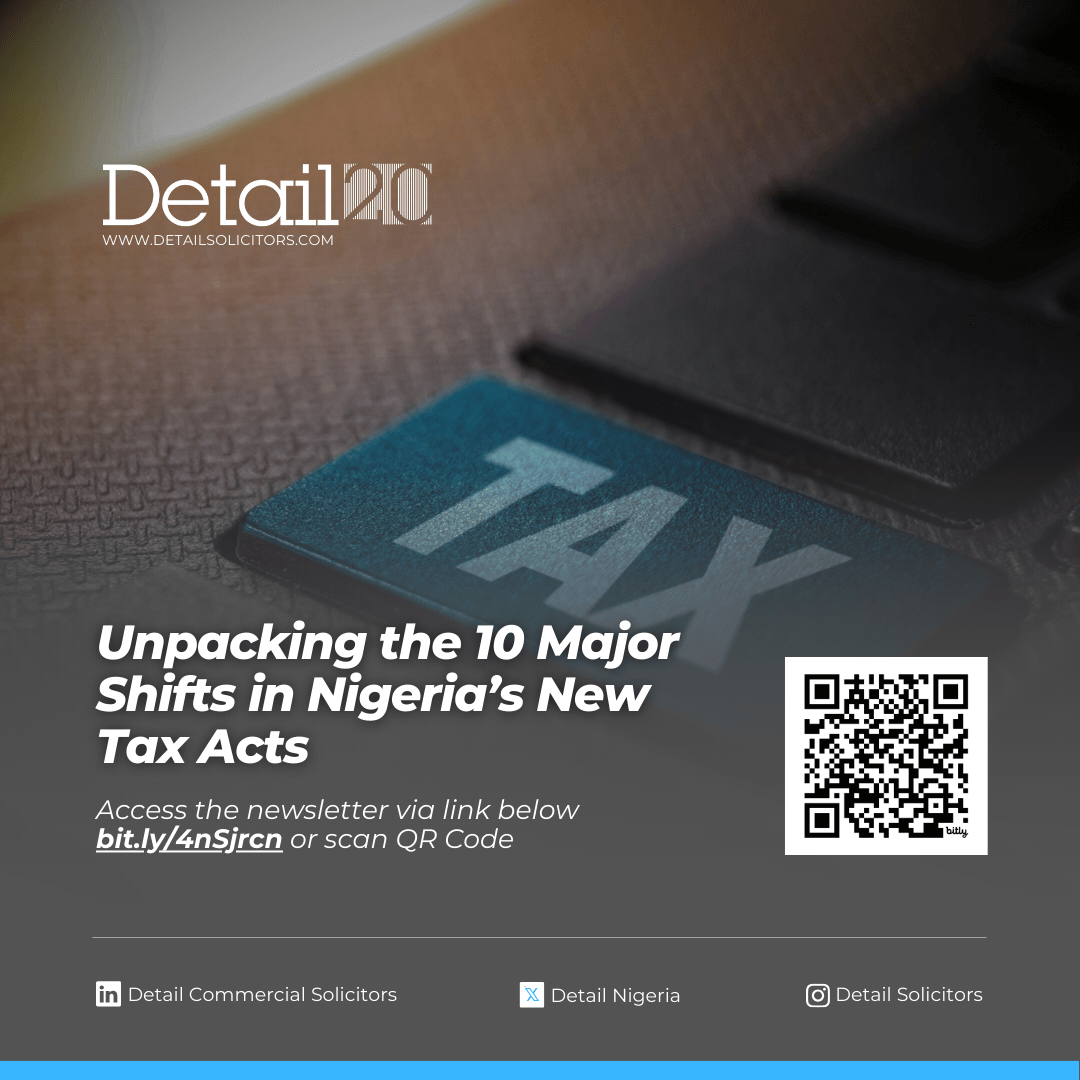 DETAILnigeria's tweet photo. With the 2025 Tax Acts taking effect from January 2026, businesses and individuals alike will face a transformed fiscal regime. But what exactly do these changes mean in reality?

Our latest newsletter breaks it down, highlighting and analysing 10 key shifts; from reliefs to new levies and oversight, here’s what you need to know.

Don’t get caught unprepared. Read the full insights here: https://t.co/ZZQRrHknvi

#Nigeria #TaxReform #Policy #Business #Finance #Taxation #Nigeria2025 #DETAIL20 #BoldWithDetail #BoldBusinessMoves #EveryDetailMatters