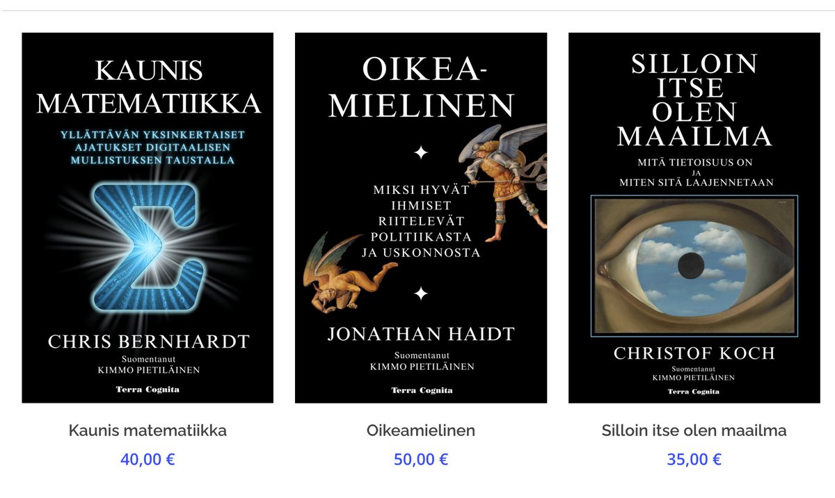 Syksyn ensimmäiset kirjat nyt painotuoreina verkkokaupastamme, iltapäivällä Rosebud Books - Kirjakauppoja. Bookshops. Sivullisesta ja pikku viiveellä Akateemisesta. ➡️ terracognita.fi