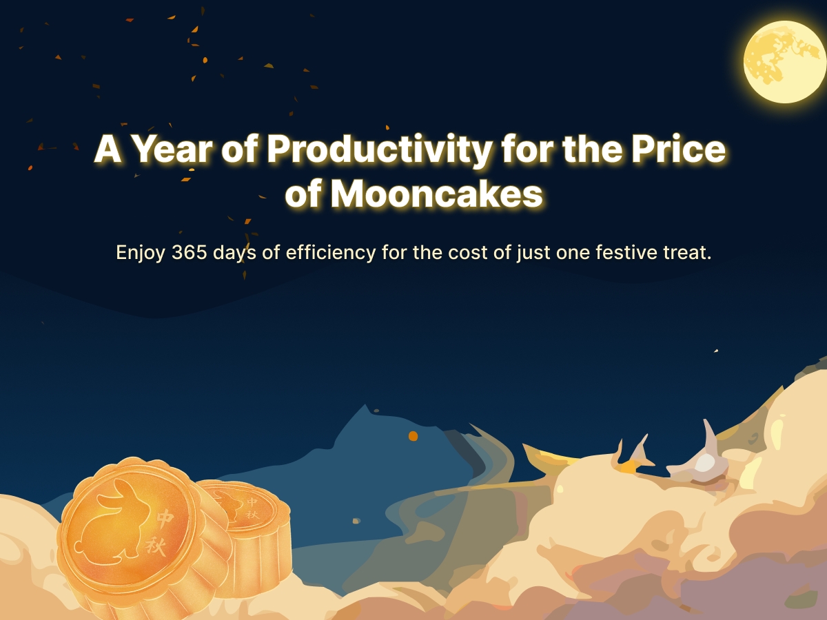 🥮 A Year of Efficiency for the Price of Mooncakes

For the cost of one festive box, unlock 365 days of smarter, faster work with PopAi. 🌟

📊 From concepts to presentations
📑 From PDFs to conversations
💬 From questions to tailored insights
… discover tools designed to