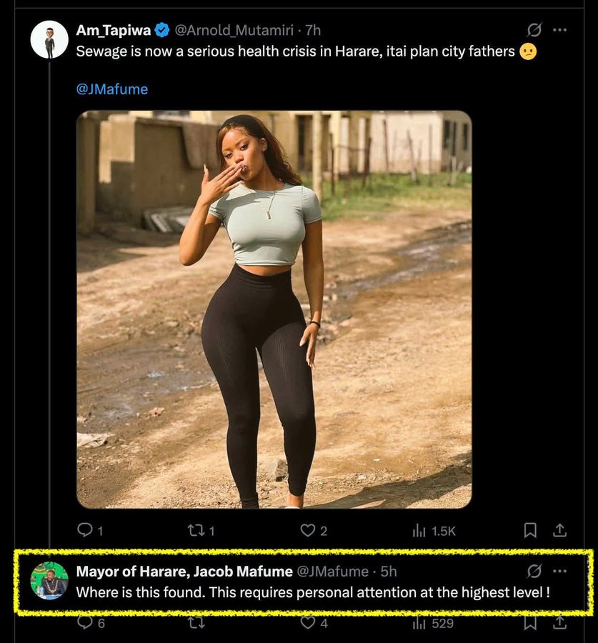 The Mayor of the second largest city wants to personally attend to the crises in the picture😃😃😃