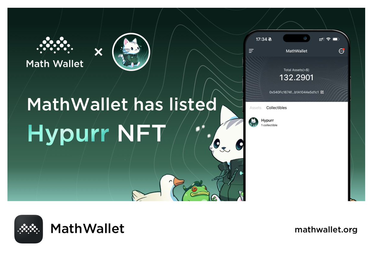 MathWallet's tweet image. MathWallet has listed the Hypurr NFT!
🚀Explore new possibilities in the crypto world with @Hyperintern !
$MATH #hypurrnft