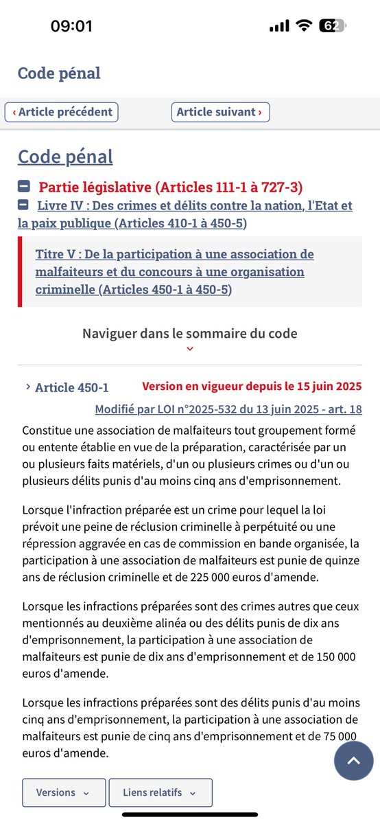 Petit rappel : l’infraction d’association de malfaiteurs fait partie des « crimes et délits contre la nation, l’état et la paix publique » (contrairement au crime de viol ou à l’escroquerie). Celui qui en est coupable est donc considéré comme un danger pour la Nation.