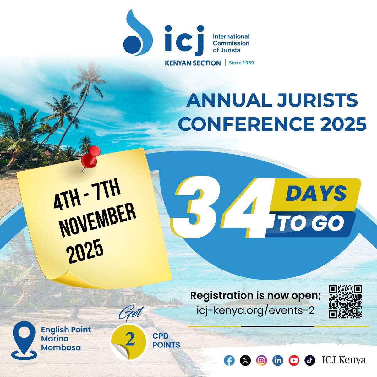 📌 34 Days to Go! – ICJ Kenya Annual Jurists Conference 2025

Kenya has long stood as a beacon of constitutionalism and democratic progress in the region. Yet, like many countries, it continues to face pressing questions around security governance, civic space, and