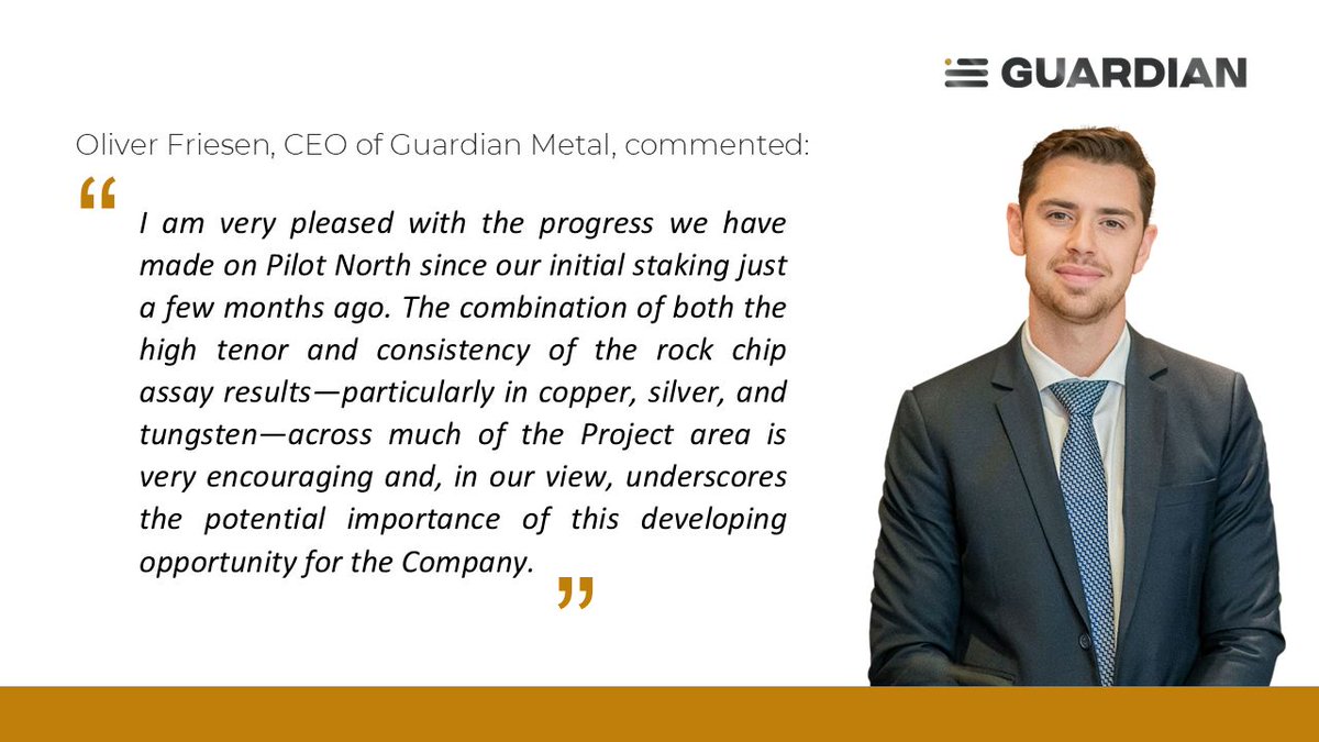 #GMET CEO <a href="/oliverjfriesen/">Oliver Friesen</a> 💬

“The combination of both the high tenor and consistency of the rock chip assay results—particularly in copper, silver, and tungsten—across much of the Project area is very encouraging.”

londonstockexchange.com/news-article/G…