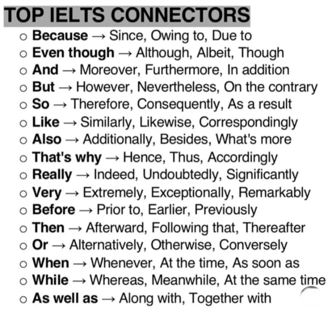 Top IELTS CONNECTORS