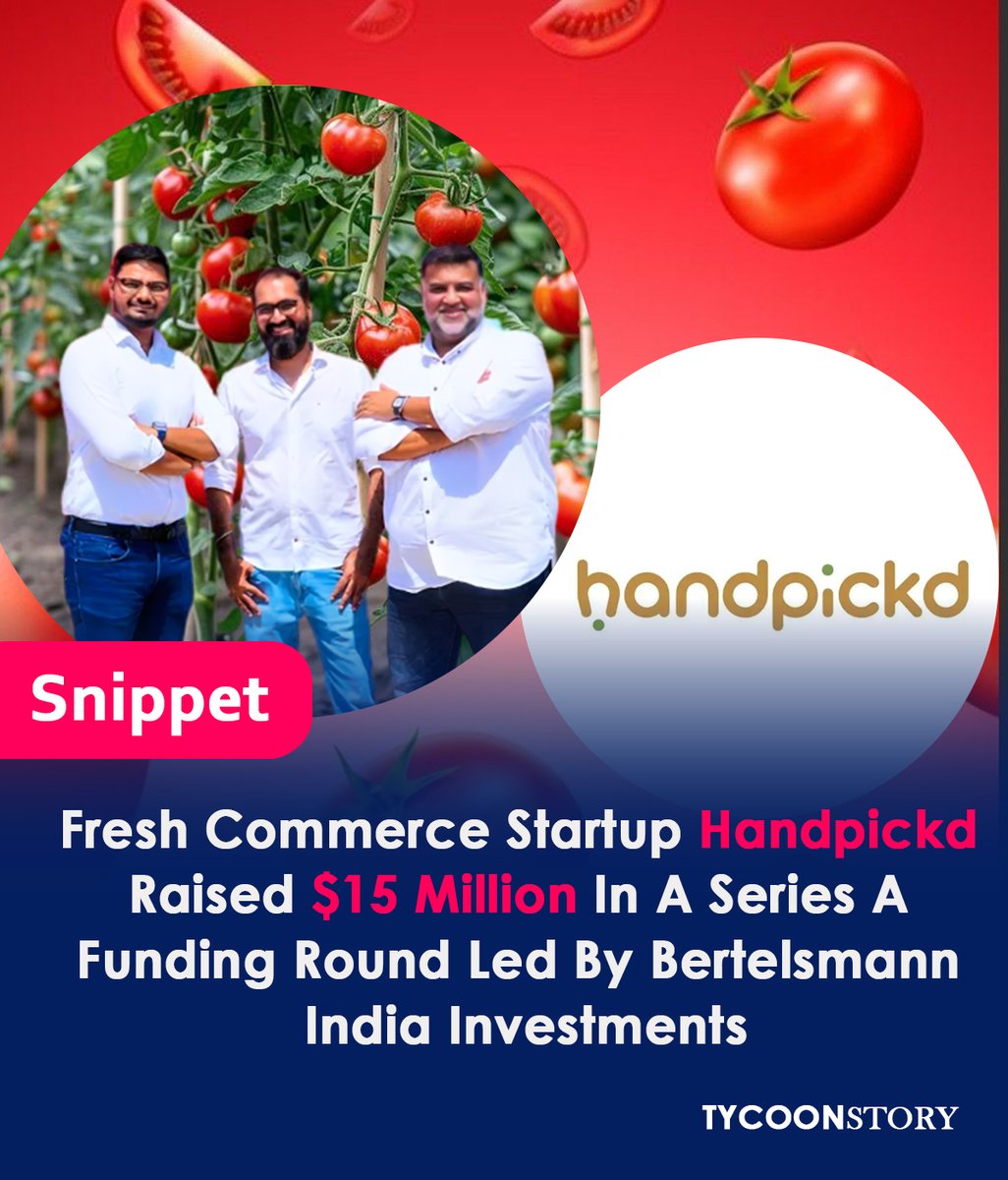 TycoonStoryCo's tweet photo. 🚀 Handpickd raises $15M Series A to revolutionize India’s farm-to-table model!
🌱 Zero-stock | Zero-waste | Farm-to-door in 6 hrs
💡 Hyper-personalised fruits & veggies—just the way you like them.
https://t.co/ZRjBOSKXFh
#handpickd #freshcommerce #funding #agritech https://t.co/Pw9yCpXxDy