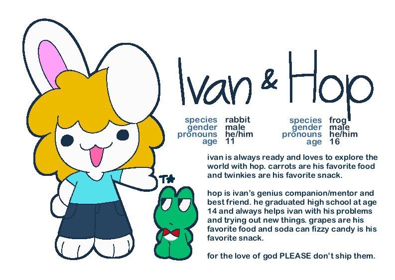 tobikumori's tweet image. new ocs!!
introducing ivan and hop!!