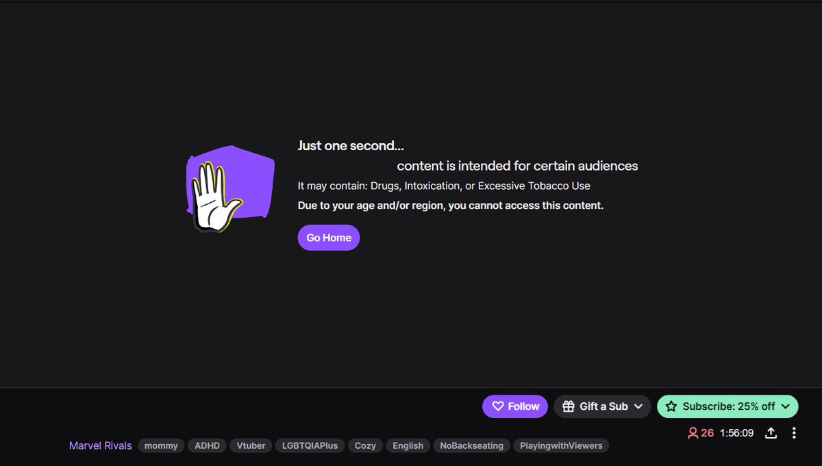 Jehkil's tweet image. Heads up to all #contentcreators , #vtubers , #envtubers , etc on #twitch !

If you are an 18+ streamer with a mature content filter on, you are now officially hurting your reach to grown adults more than ever. This is what is happening:

#Streaming is becoming even harder.
