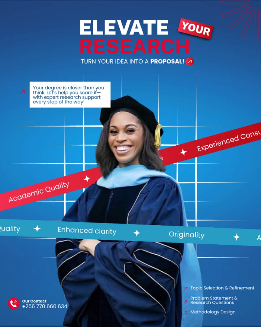 Struggling with Your Research Proposal? We've Got You! 
Writing a solid Research Proposal can be overwhelming- but it doesn't have to be. 
Let us help you craft clear, well structured, and academically sound proposals that meet University Standards.

📩DM us now to get started!