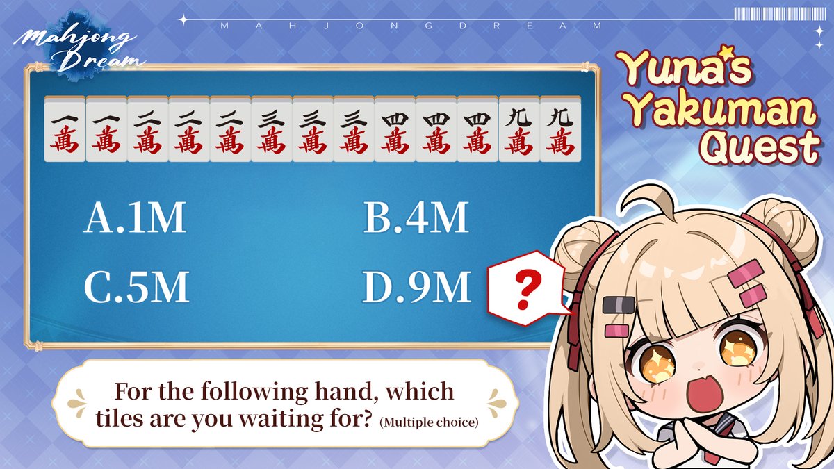 MahjongDream_EN's tweet photo. Calling all Captains!
[Yuna's Yakuman Quest]
Hello everyone! Ready for a new challenge?
#mahjong #mahjongdream #mahjongways https://t.co/rFQ1qDkVki