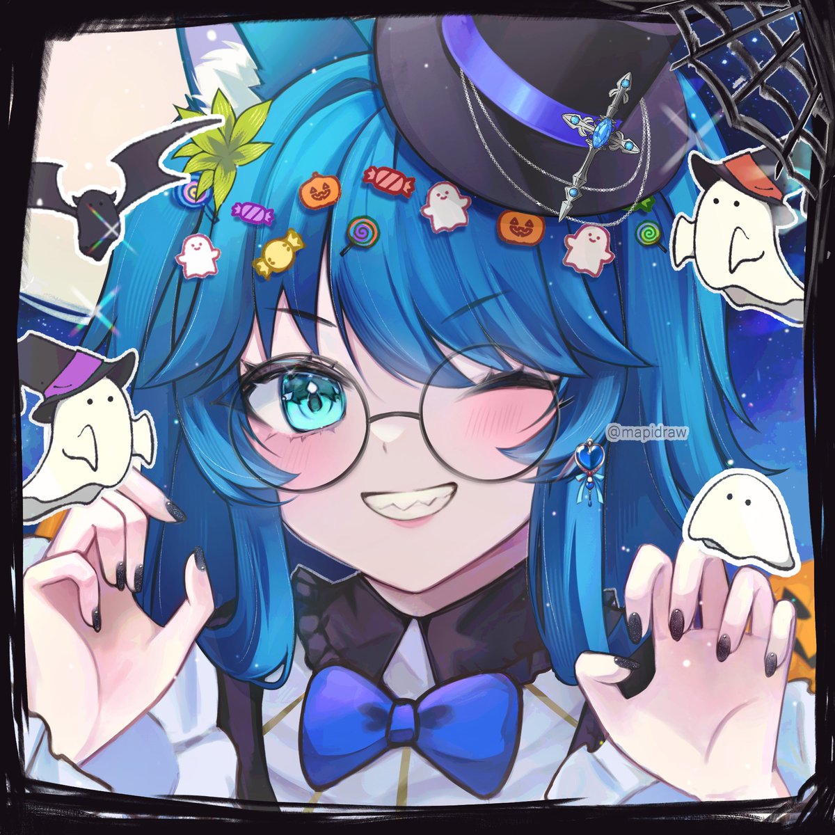 Spooky YCH for <a href="/Blubellis_/">Blu Bellis</a> 👻🤍
Thank you so much dear!! (๑&gt;◡&lt;๑)

── · · ୨୧ · · ── 

#VGenComm #VtuberAssets